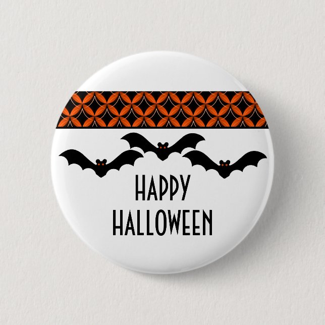 Uptown Glam Bats Halloween Button (Front)