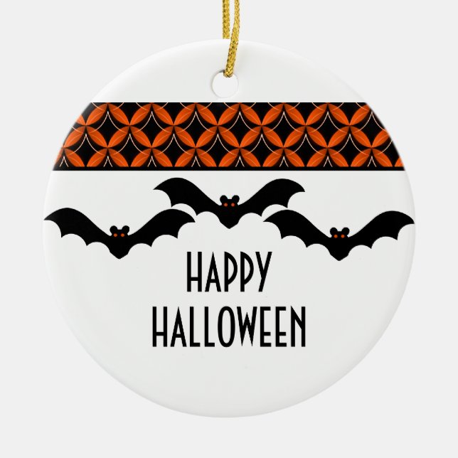 Uptown Glam Bats Halloween Ornament (Front)