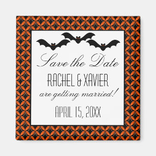 Uptown Glam Bats Halloween Save the Date Magnet