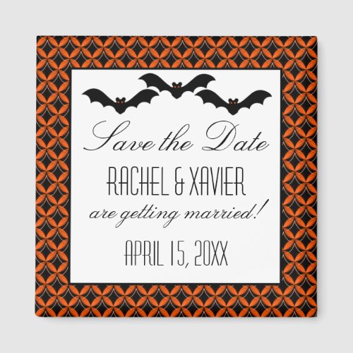 Uptown Glam Bats Halloween Save the Date Magnet