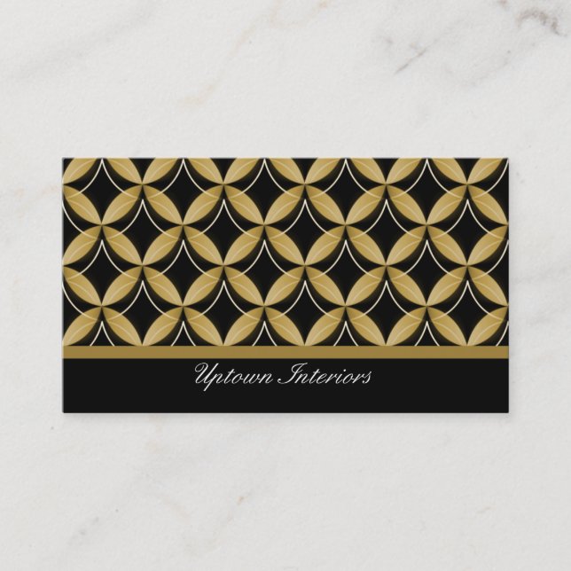 Uptown Glam Business Card, Gold Business Card (Front)