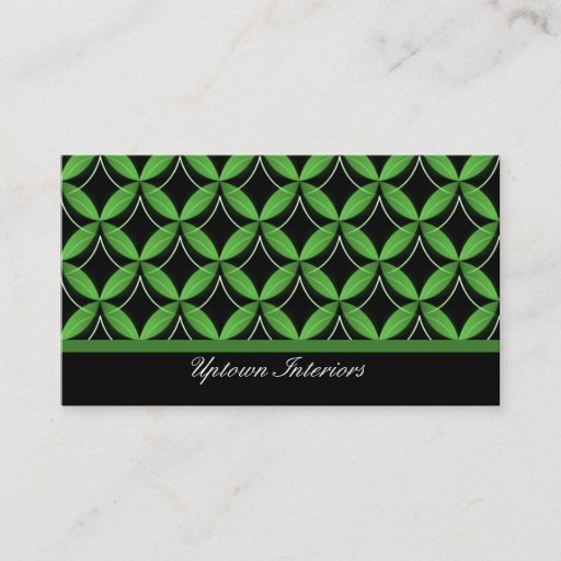 Customizable Uptown Glam Business Card, Green