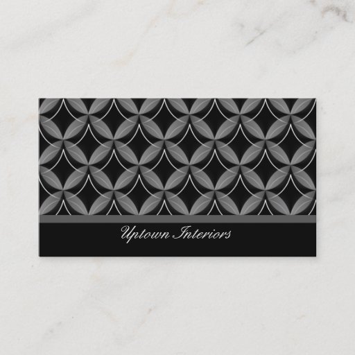 Customizable Uptown Glam Business Card, Metallic Gray