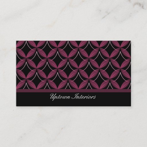 Customizable Uptown Glam Business Card, Plum
