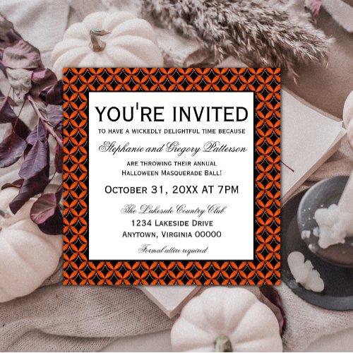 Uptown Glam Fancy Halloween Party Invitation