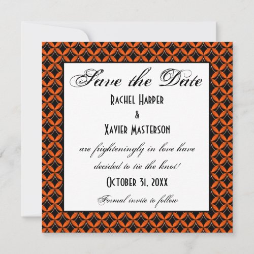 Uptown Glam Halloween Save the Date Invite