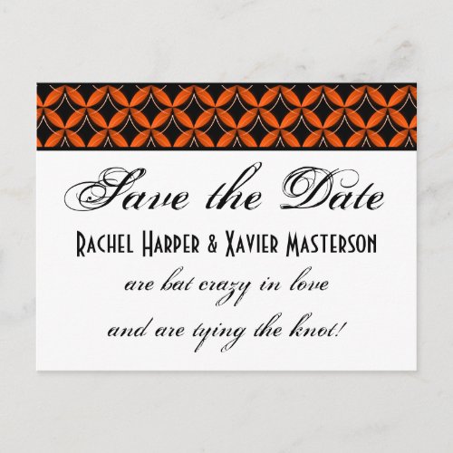 Uptown Glam Halloween Save the Date Postcard