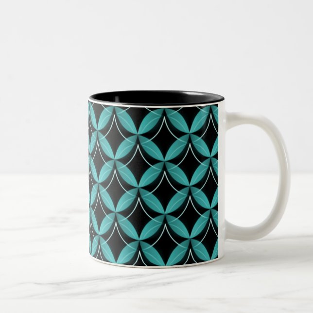 Uptown Glam Mug, Electric Teal Two-Tone Coffee Mug (Right)
