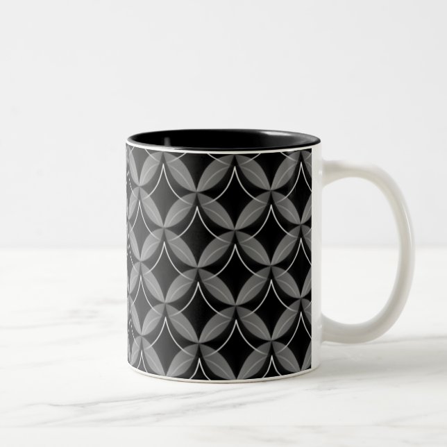 Uptown Glam Mug, Metallic Gray Two-Tone Coffee Mug (Right)