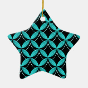 Uptown Glam Star Ornament, Turquoise Ceramic Ornament