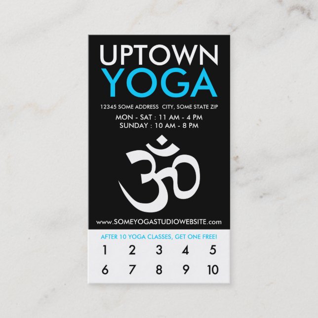 uptown om yoga loyalty card (Front)