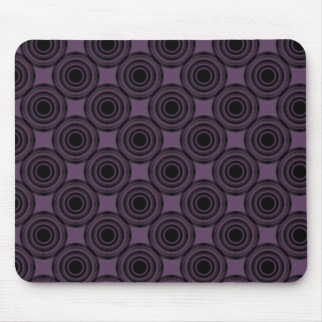 Uptown Trendy Circles Mousepad, Eggplant Mouse Pad (Front)