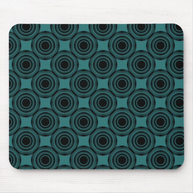 Uptown Trendy Circles Mousepad, Turquoise Mouse Pad (Front)