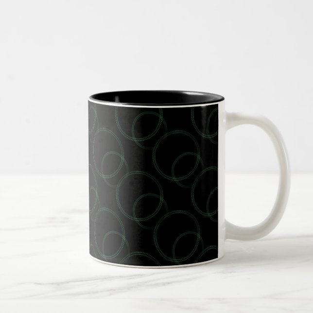 Uptown Vibrance Mug, Dark Green Two-Tone Coffee Mug (Right)