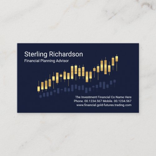 Uptrend Gold Profit Share Graph Business Card