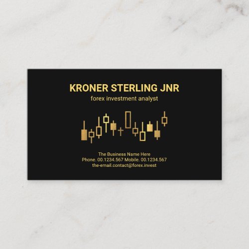 Uptrend Gold Stock Graph Financial Director Business Card