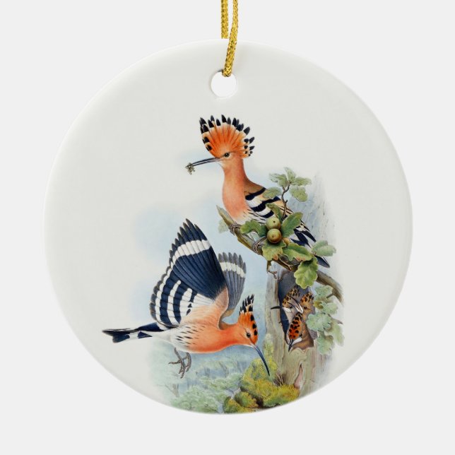 Upupa Epops Tree Ceramic Ornament (Front)