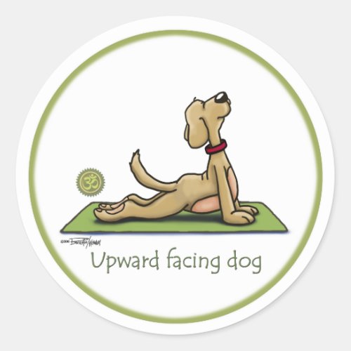 Upward Facing Dog _ yoga pose Classic Round Sticker
