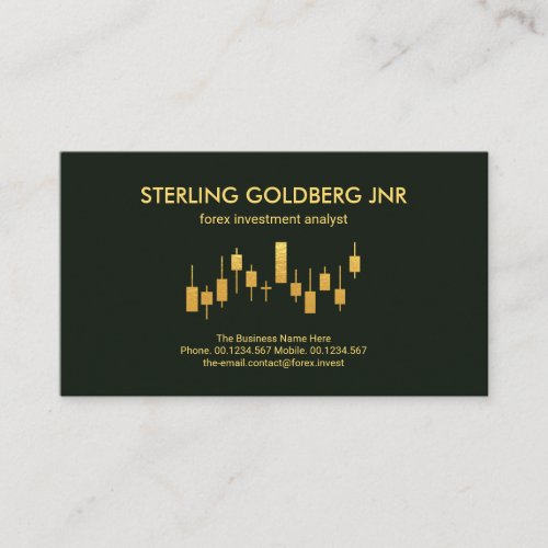 Upward Gold Stock Exchange Trend Financing Business Card