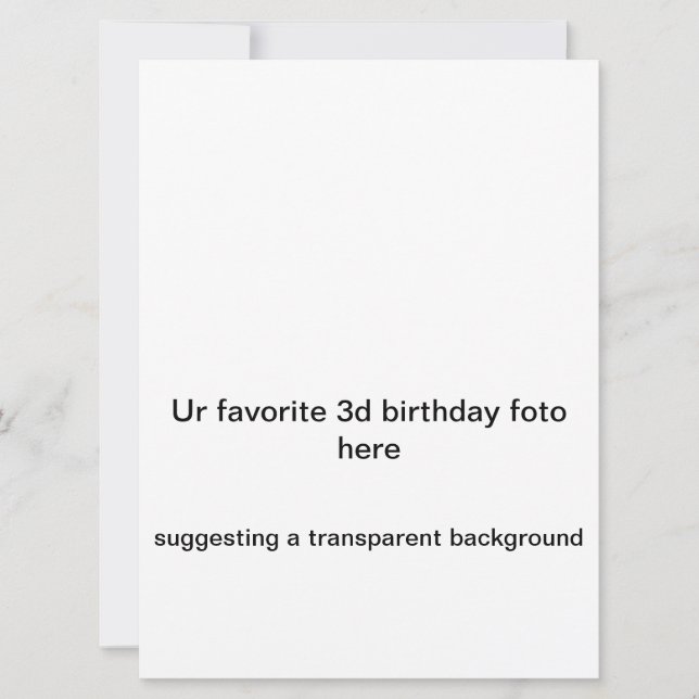 "Ur fav. 3d birthda foto here" Invitation (Front)