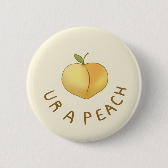 ur has peach pinback button (Front)