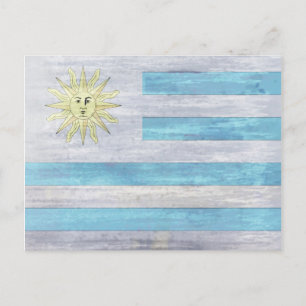 Uraguay distressed flag postcard
