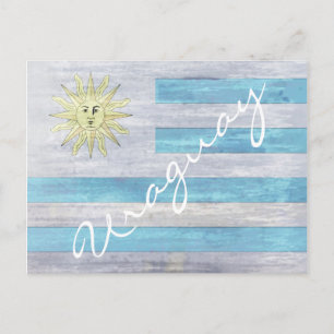 Uraguay distressed flag postcard