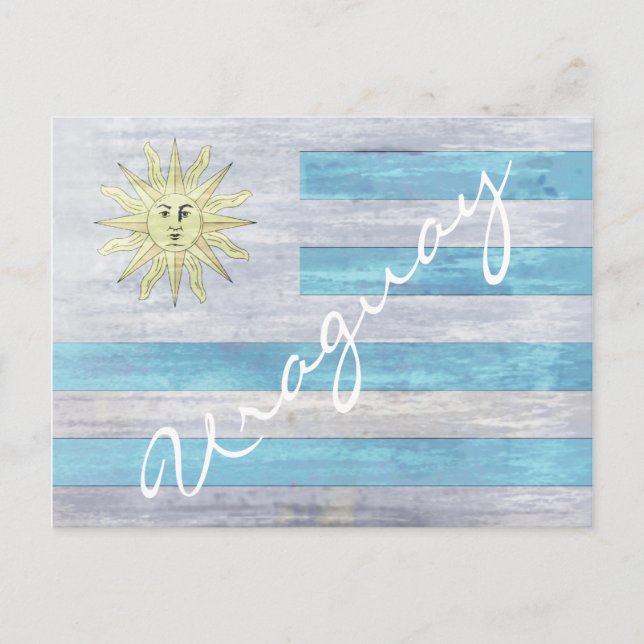 Uraguay distressed flag postcard (Front)