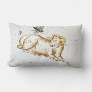 Urania's Mirror, Vintage Aries Constellation Lumbar Pillow