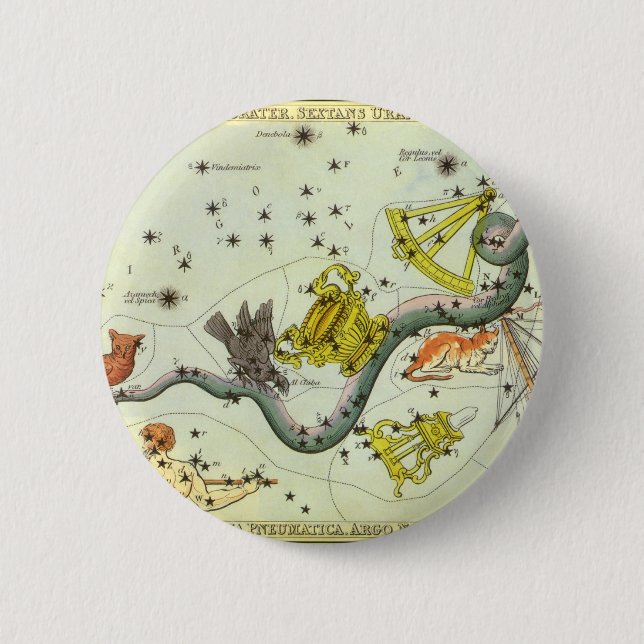Urania's Mirror, Vintage Astronomy Celestial Map Button (Front)