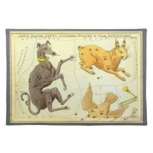 Urania's Mirror, Vintage Astronomy Celestial Map Cloth Placemat