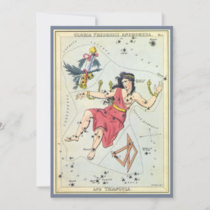 Urania's Mirror, Vintage Astronomy Celestial Map Invitation