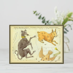 Urania's Mirror, Vintage Astronomy Celestial Map Invitation