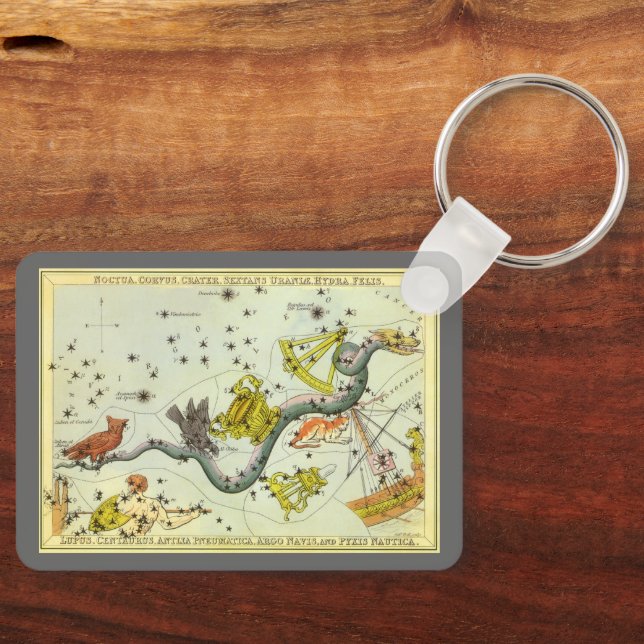 Urania's Mirror, Vintage Astronomy Celestial Map Keychain (Front)