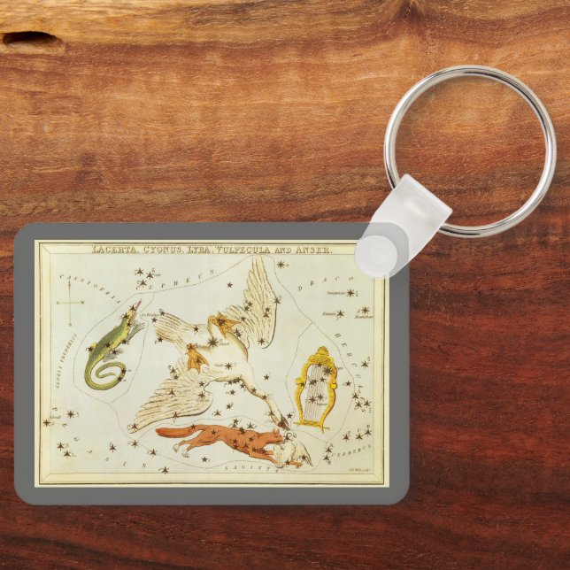 Urania's Mirror, Vintage Astronomy Celestial Map Keychain (Front)