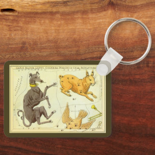 Urania's Mirror, Vintage Astronomy Celestial Map Keychain