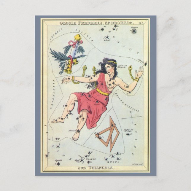 Urania's Mirror, Vintage Astronomy Celestial Map Postcard (Front)