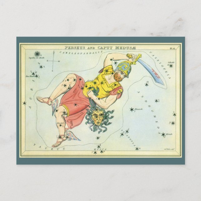 Urania's Mirror, Vintage Astronomy Celestial Map Postcard (Front)