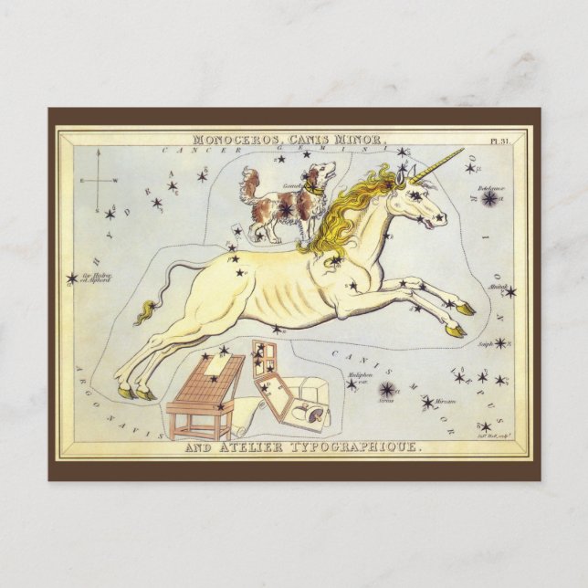 Urania's Mirror, Vintage Astronomy Celestial Map Postcard (Front)