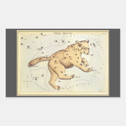 Uranias Mirror Vintage Astronomy Celestial Map Rectangular Sticker