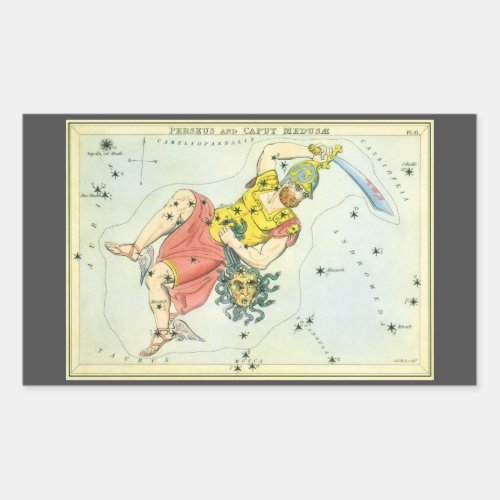 Uranias Mirror Vintage Astronomy Celestial Map Rectangular Sticker