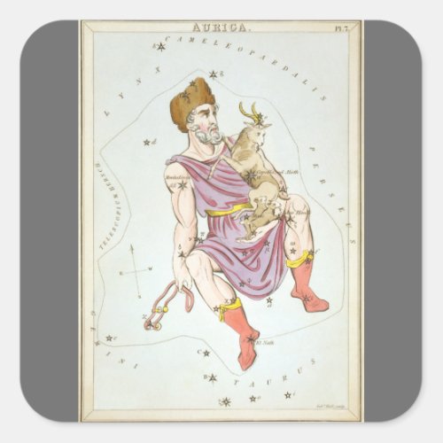 Uranias Mirror Vintage Astronomy Celestial Map Square Sticker