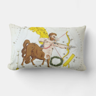 Urania's Mirror, Vintage Sagittarius Constellation Lumbar Pillow