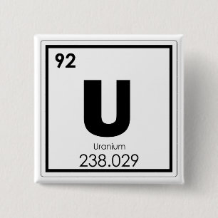 Uranium chemical element symbol chemistry formula button