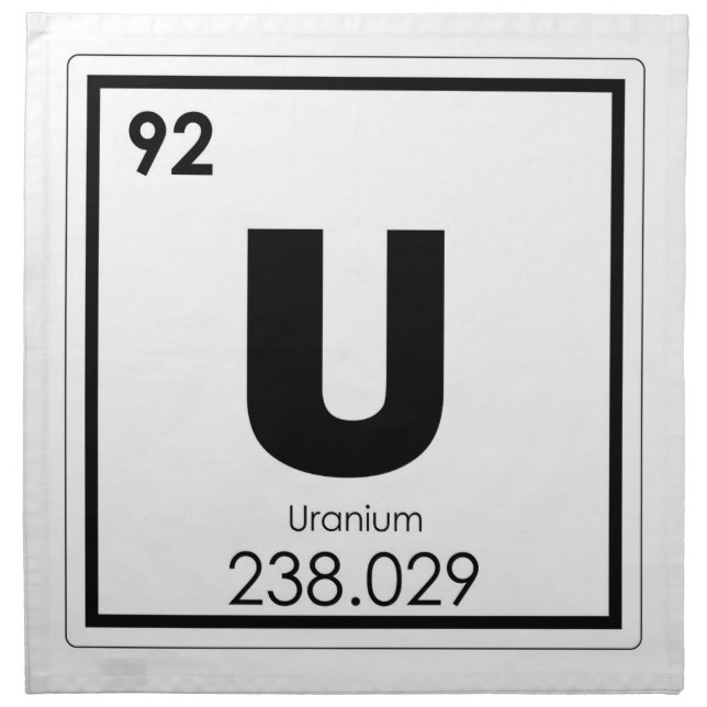 Uranium chemical element symbol chemistry formula cloth napkin (Front)