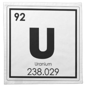 Uranium chemical element symbol chemistry formula cloth napkin