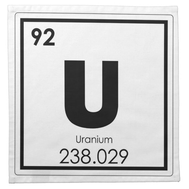 Uranium chemical element symbol chemistry formula cloth napkin (Front)