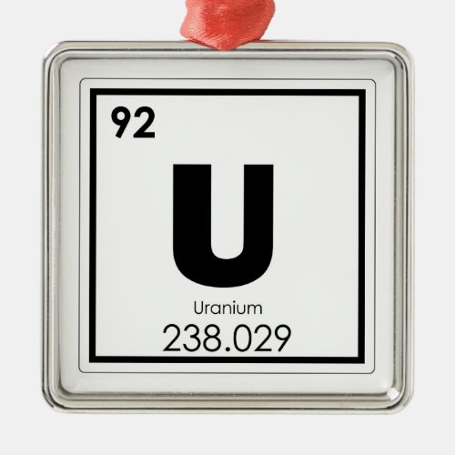 Uranium chemical element symbol chemistry formula metal ornament