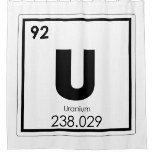 Uranium chemical element symbol chemistry formula shower curtain