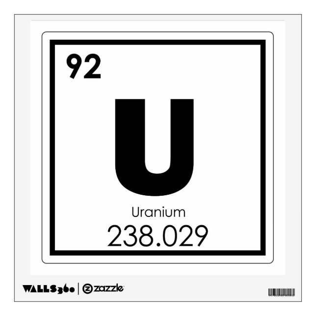 Uranium chemical element symbol chemistry formula wall sticker (Front)